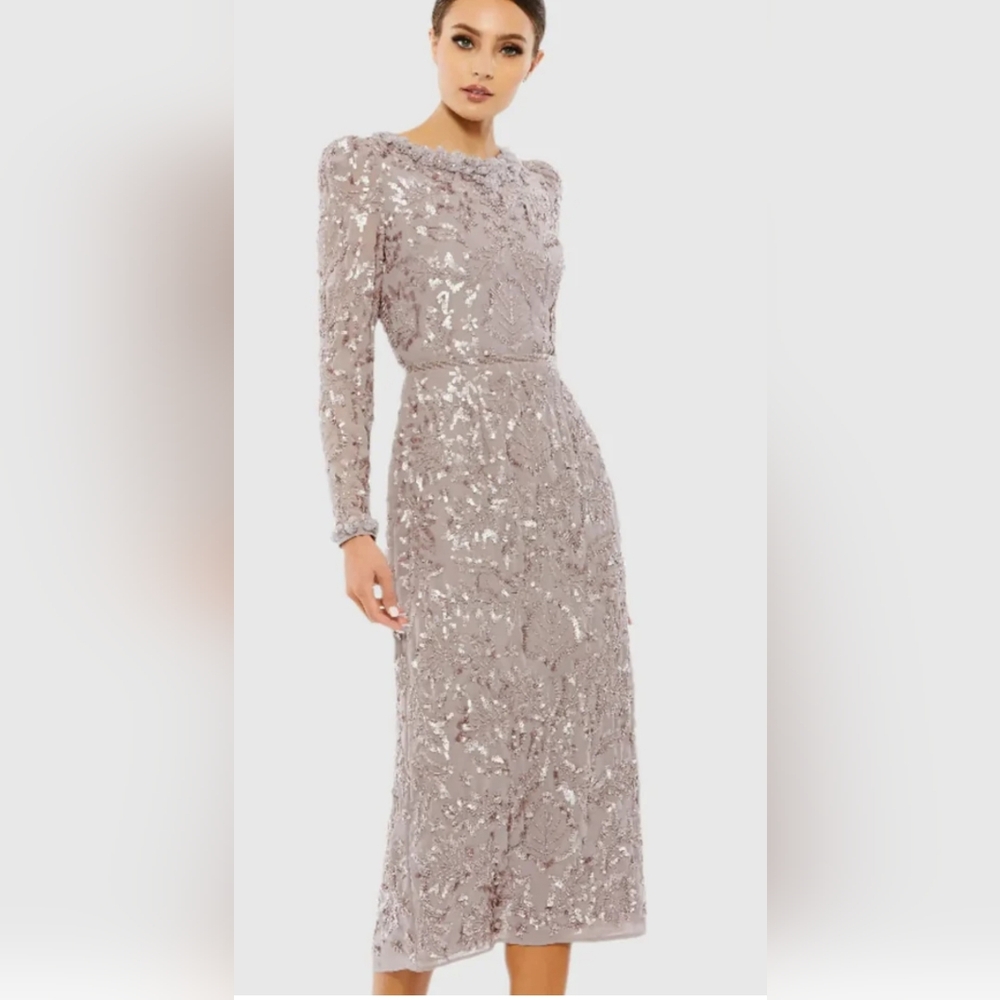 Elegant Mac Duggal Sequin Long Sleeve Dress